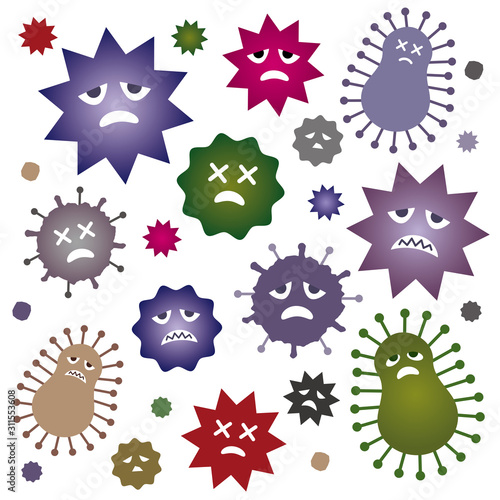 元気がない死滅した菌やカビ　Bacteria virus dies