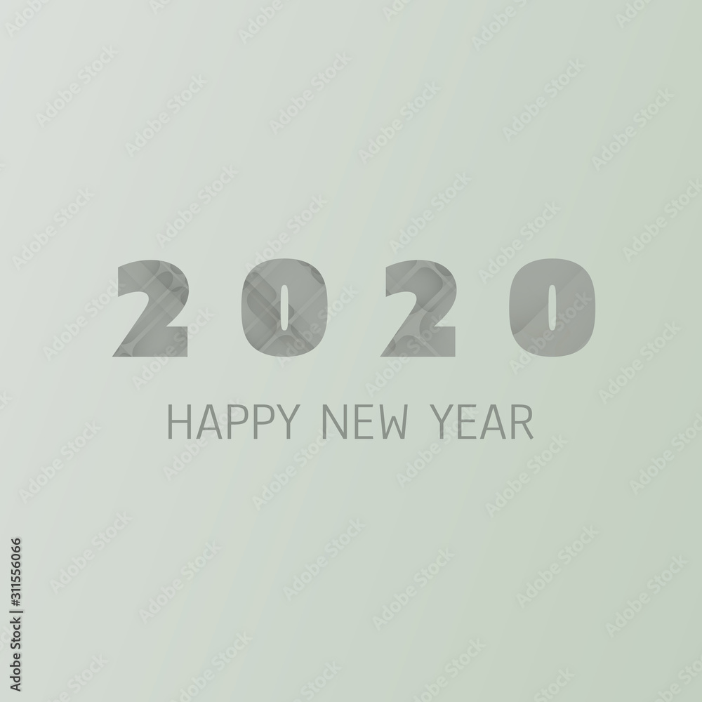 Simple Green and Grey New Year Card, Cover or Background Design Template - 2020 Simple Green and Grey New Year Card, Cover or Background Design Template - 2020
