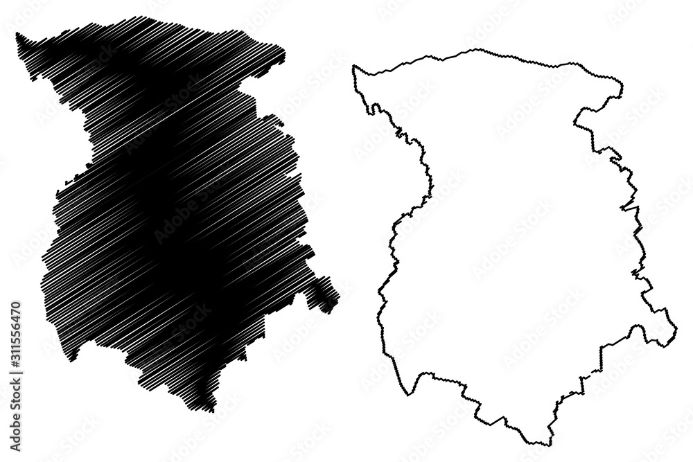 Marijampole County (Republic of Lithuania, Counties of Lithuania) map vector illustration, scribble sketch Marijampole map....