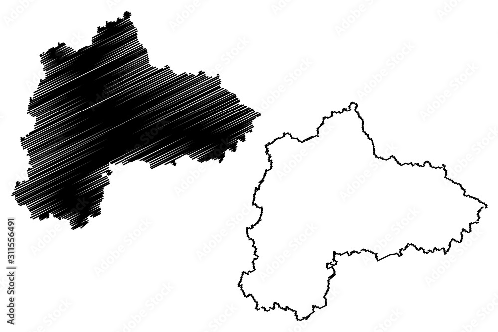 Panevezys County (Republic of Lithuania, Counties of Lithuania) map vector illustration, scribble sketch Panevezys map....
