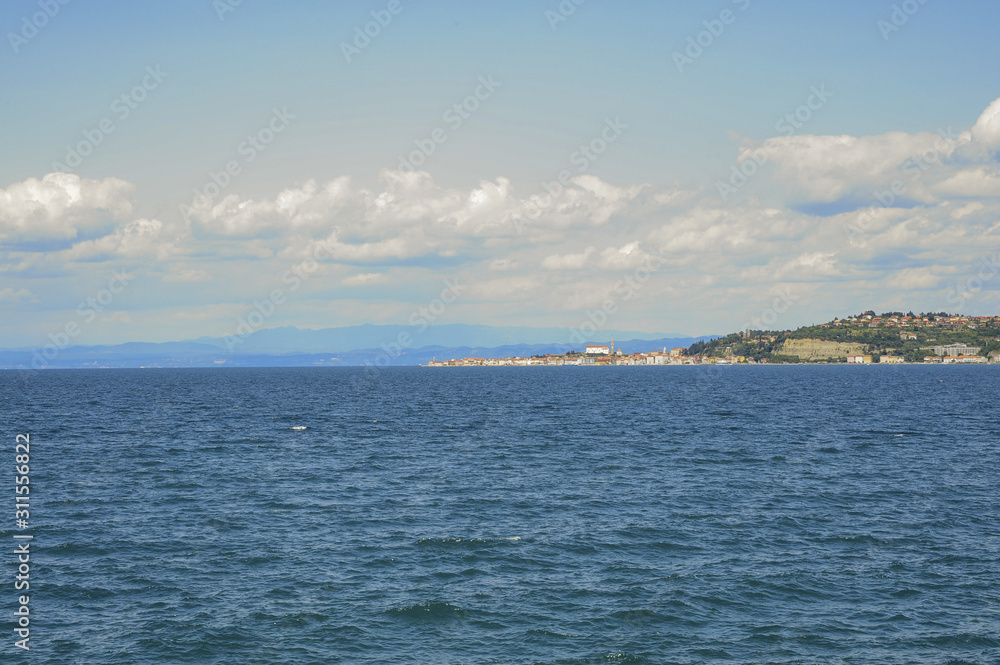 Istrien, Kroatien, Katoro, Blick nach Piran, Slowenien, Umag