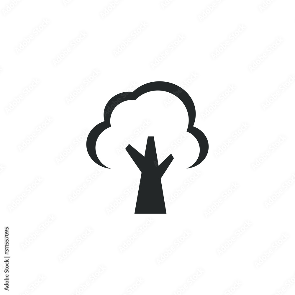 Tree icon template color editable. Tree symbol vector sign isolated on ...