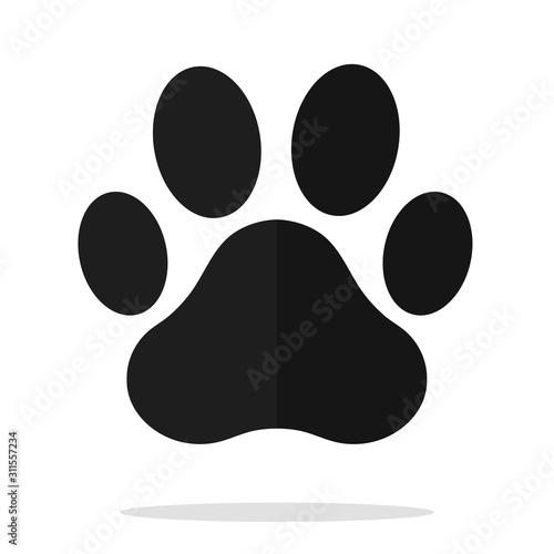Dog paw icon. Simple dog paw vector Isolated on a white background.