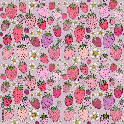 seamless vector pattern with berries