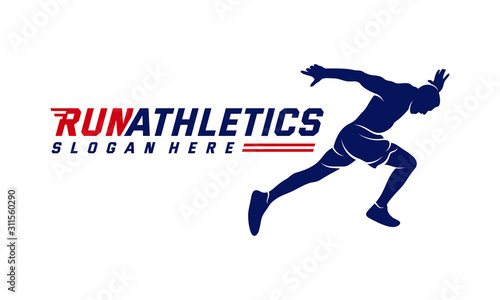 Running Man silhouette Logo Designs Vector  Marathon logo template  running club or sports club  Illustration