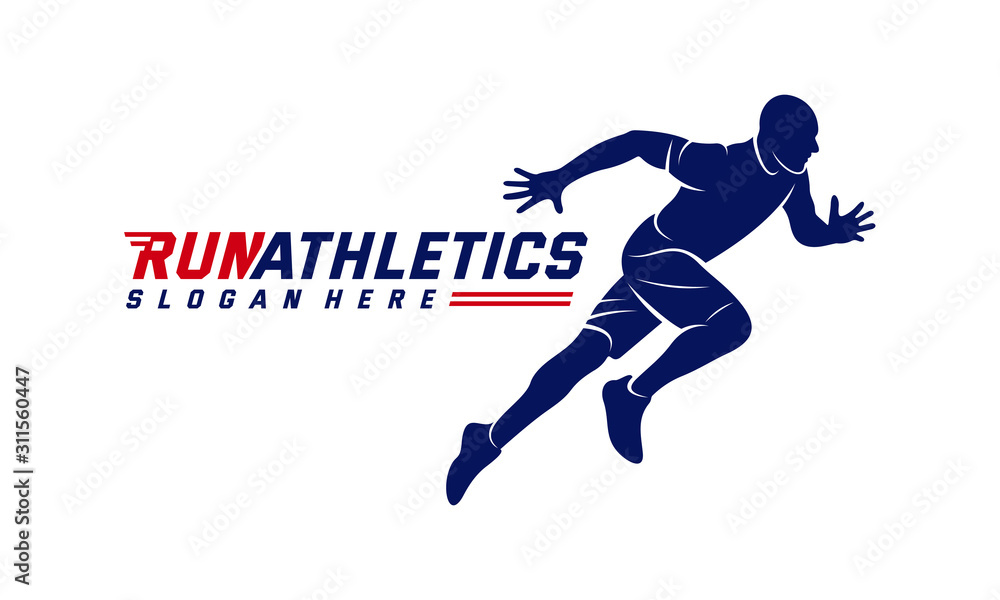 Running Man silhouette Logo Designs Vector, Marathon logo template, running club or sports club, Illustration