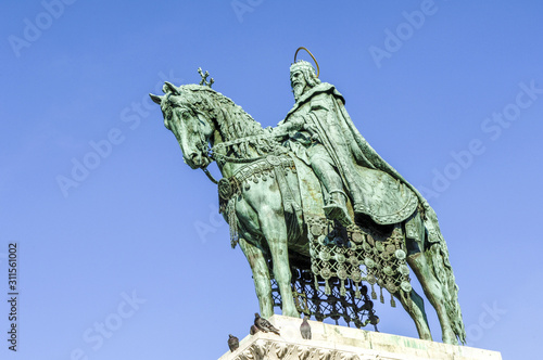Photography Budapest, Fischerbastei, Halaszbastya, Statue vom König Hl. Ste