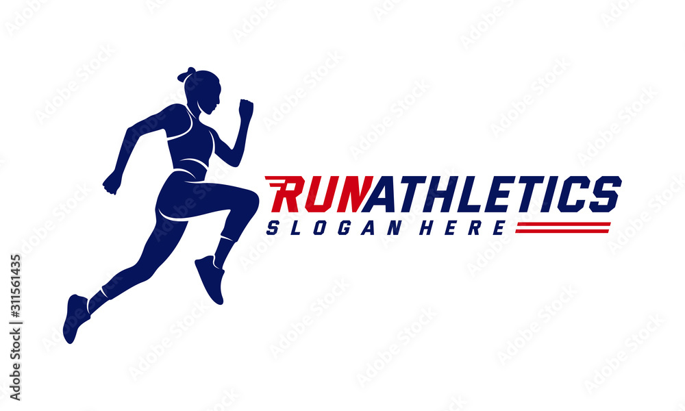 Running Woman silhouette Logo Designs Vector, Marathon logo template, running club or sports club, Illustration Running Woman silhouette Logo Designs Vector, Marathon logo template, running club or sports club, Illustration