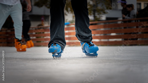 roll with blue ice skating boots