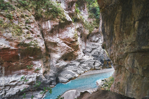 Taroko gorge and the river in Taiwan