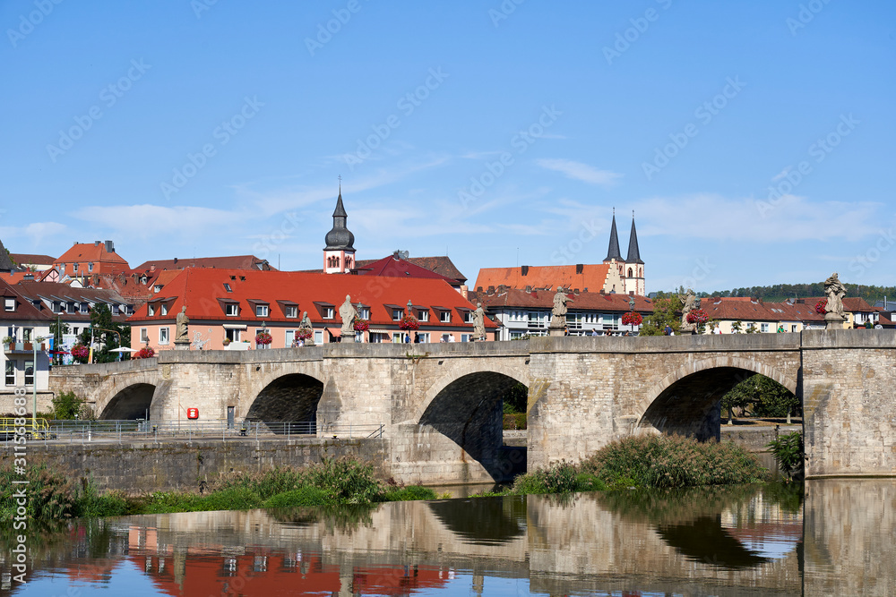 Alte Mainbrücke in Würzburg , Unterfranken, Franken, Bayern, Deutschland