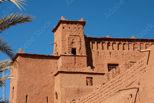 Detall, Kasbah of clay Ait Ben Haddou in Morocco