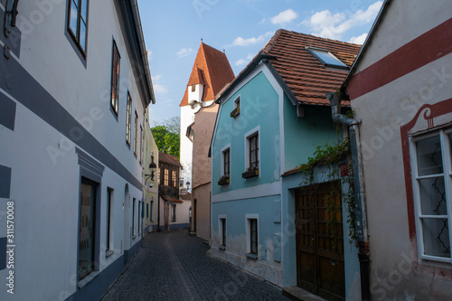 Fototapeta Naklejka Na Ścianę i Meble -  Streets of Old Town in Ceske Budejovic, Czech Republic