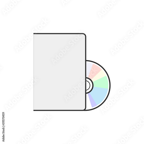 DVD icon disc vector blank illustration. Dvd disk dvd music media software