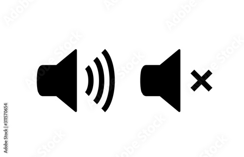 Sound vector icon speaker volume. Audio volume symbol, noise loud button level