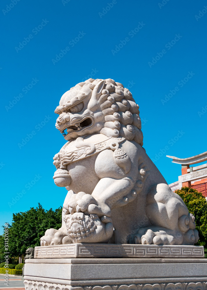 Chinese lion statue.