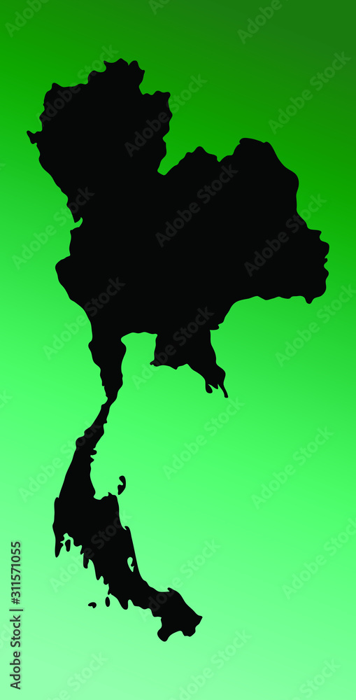 Fototapeta premium Thailand colorful vector map silhouette
