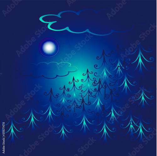 winter snow forest card