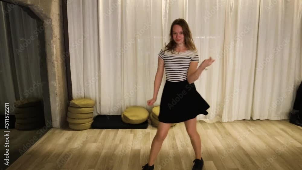 Slow motion talented teenage female dancer dancing Slow motion talented teenage female dancer dancing