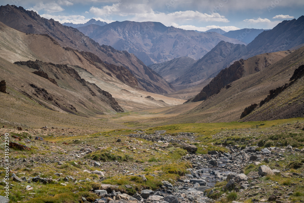 Trekking from Pshart valley through Gumbezkul pass to Madiyan in Tajikistan Pamir highway