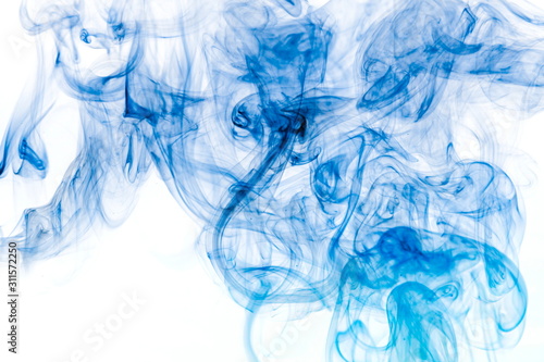 Blue smoke on white background © yauhenka