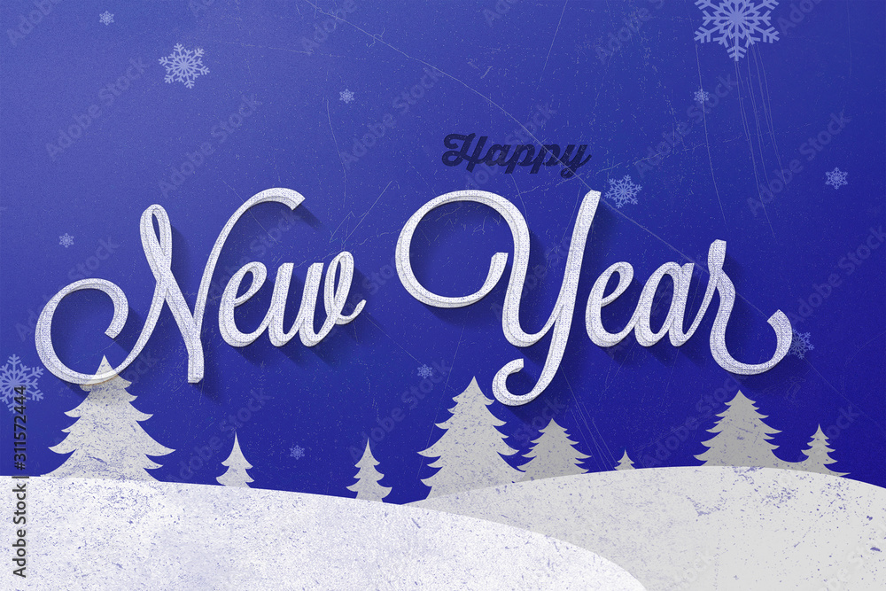 happy new year card with copy space for text