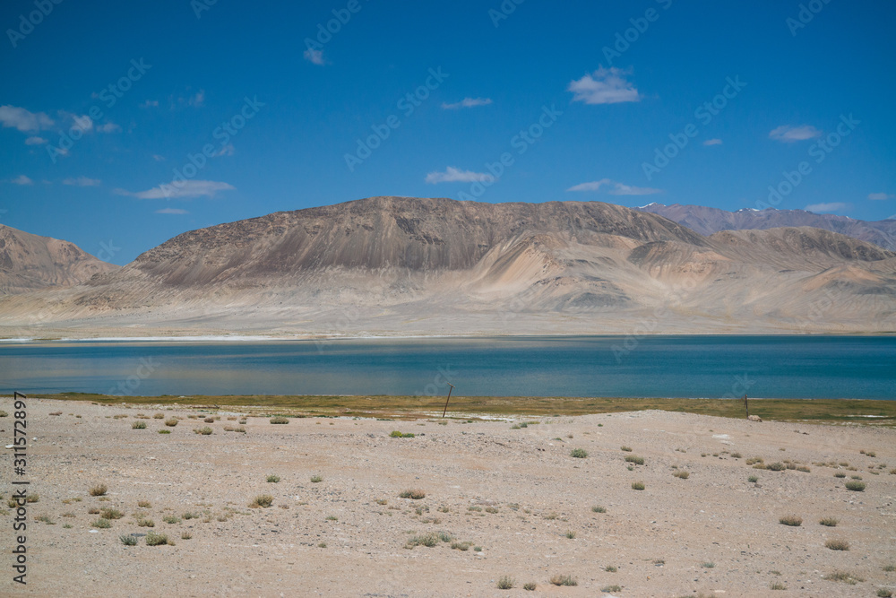 View on the lake in Pamir highway, Tajikistan View on the lake in Pamir highway, Tajikistan