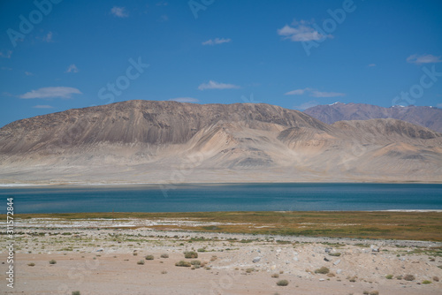 View on the lake in Pamir highway, Tajikistan