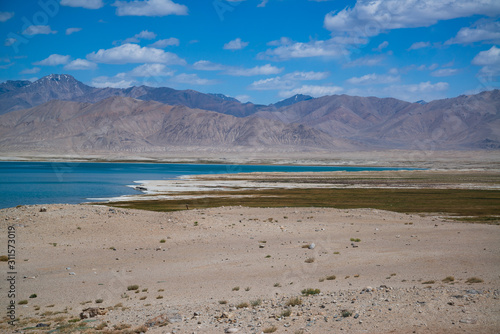 View on the lake in Pamir highway, Tajikistan