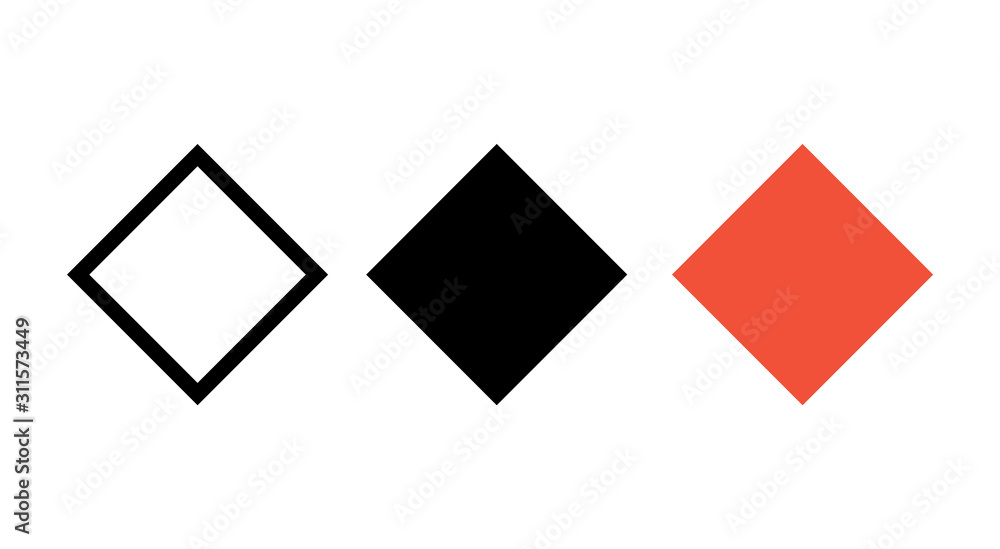Rhombus vector icon shape, geometric modern rhombus logo Rhombus vector icon shape, geometric modern rhombus logo