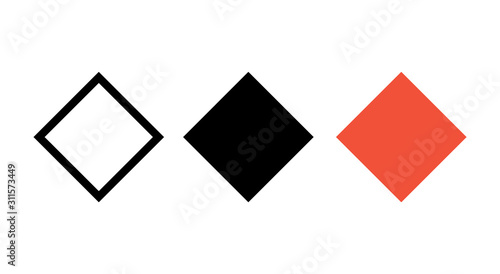Rhombus vector icon shape, geometric modern rhombus logo photo