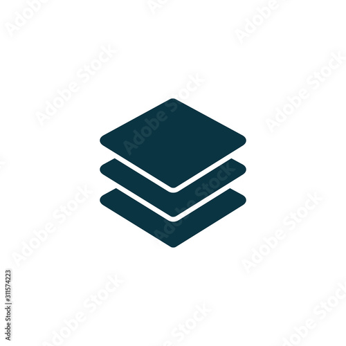 Layer icon vector logo. Stack paper symbol flat line technology. Layers items icon