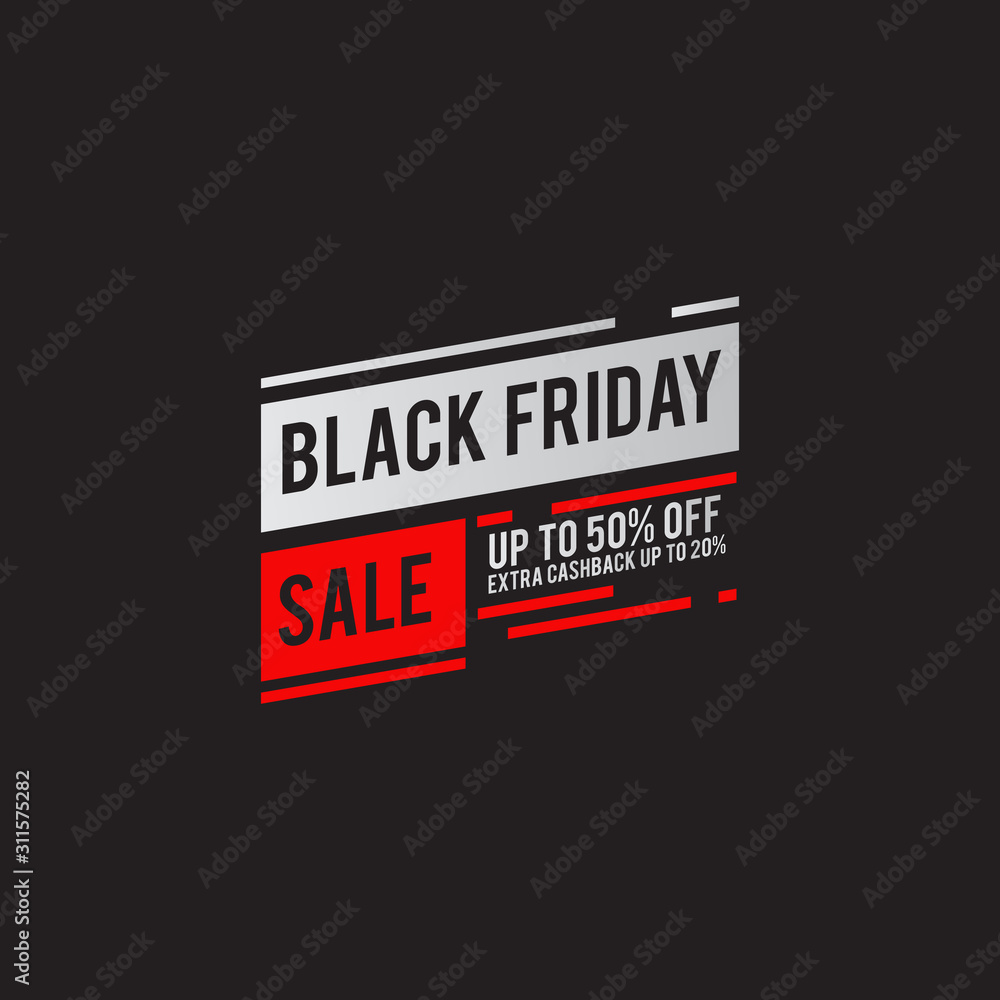 Black friday sales advertisement emblem design vector template