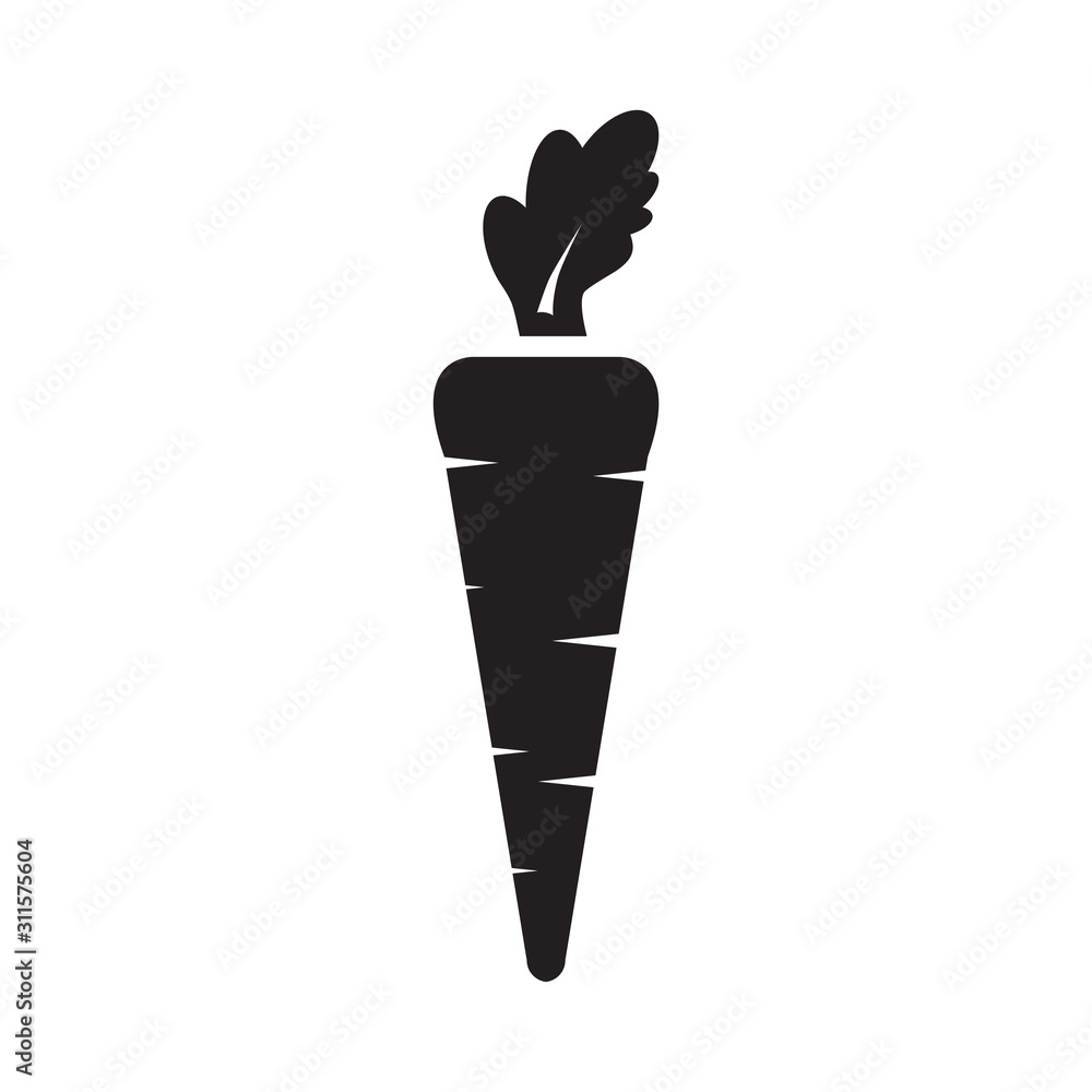 Carrot icon vector in flat design Carrot icon vector in flat design