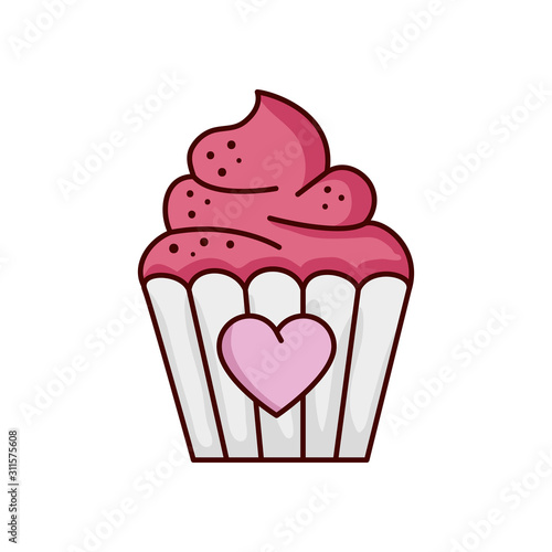 valentines day cupcake with heart design