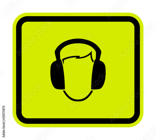 Symbol Wear Ear muff sign Isolate On White Background,Vector Illustration EPS.10