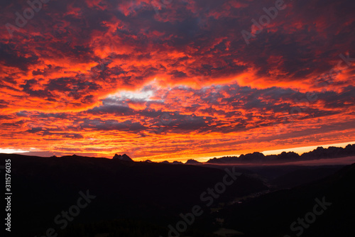 Sunrise in Dolomites.