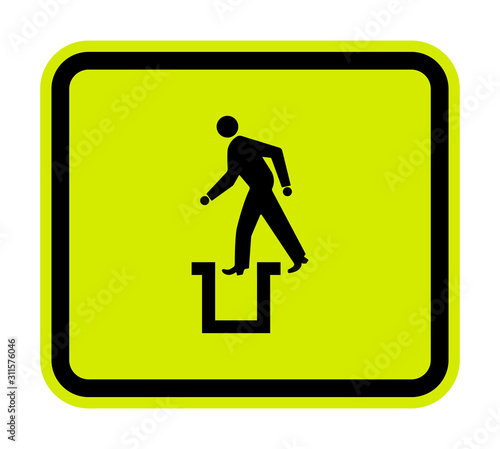 Beware Bottomless Pit Symbol Sign Isolate On White Background,Vector Illustration EPS.10