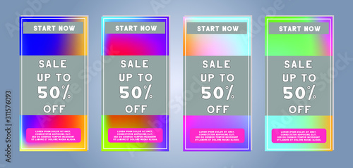Discount and Sale banners. Color template for design. Special offer, promotion flyer