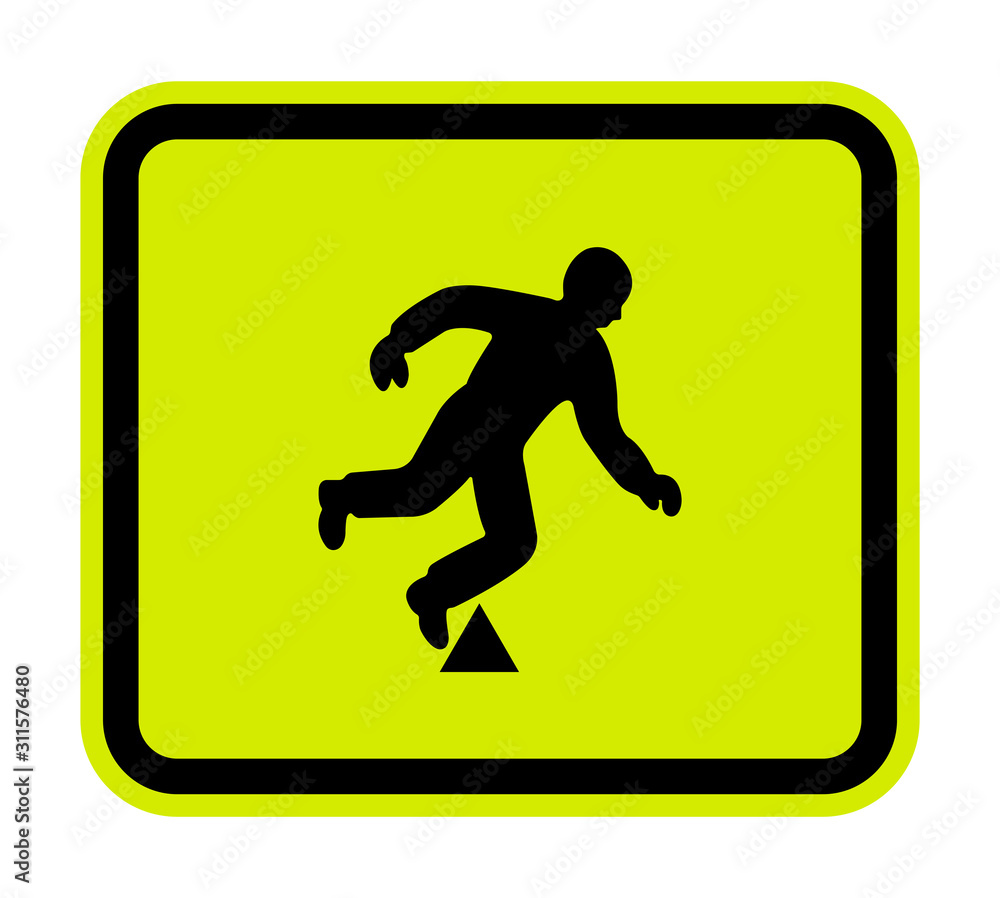 Trip Hazard Symbol Sign Isolate On White Background,Vector Illustration EPS.10 Trip Hazard Symbol Sign Isolate On White Background,Vector Illustration EPS.10