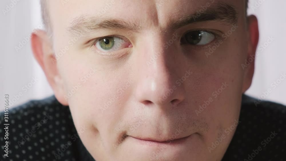Running eyes of a liar or a worried person, close-up Running eyes of a liar or a worried person, close-up