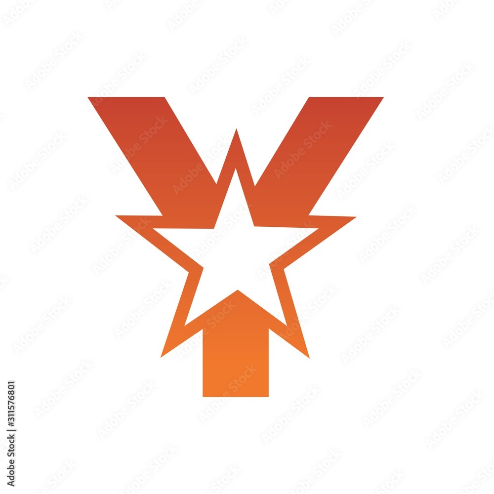 Obraz premium Letter Y logo With Star sign Branding Identity Corporate unusual logo design template