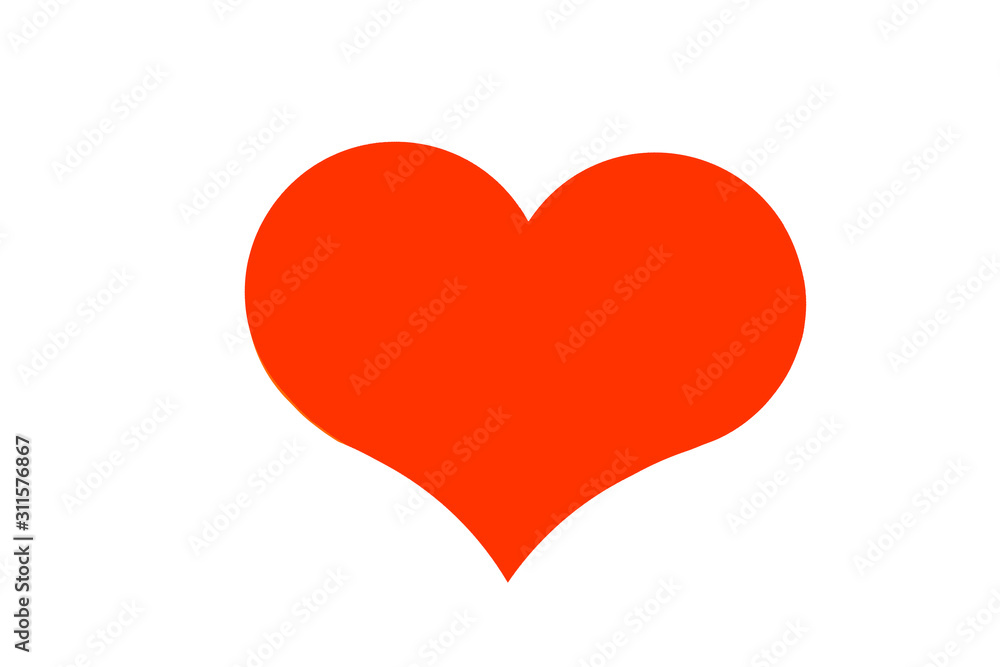 illustration of one big red heart on a white background illustration of one big red heart on a white background