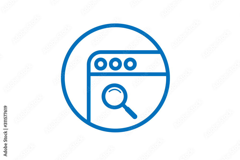 Internet search icon vector blue version Internet search icon vector blue version