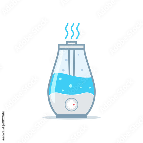 Humidifier air diffuser icon. Purifier microclimate ultrasonic home flat icon, healthy humidity