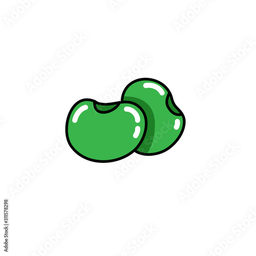 soybean doodle icon, vector illustration