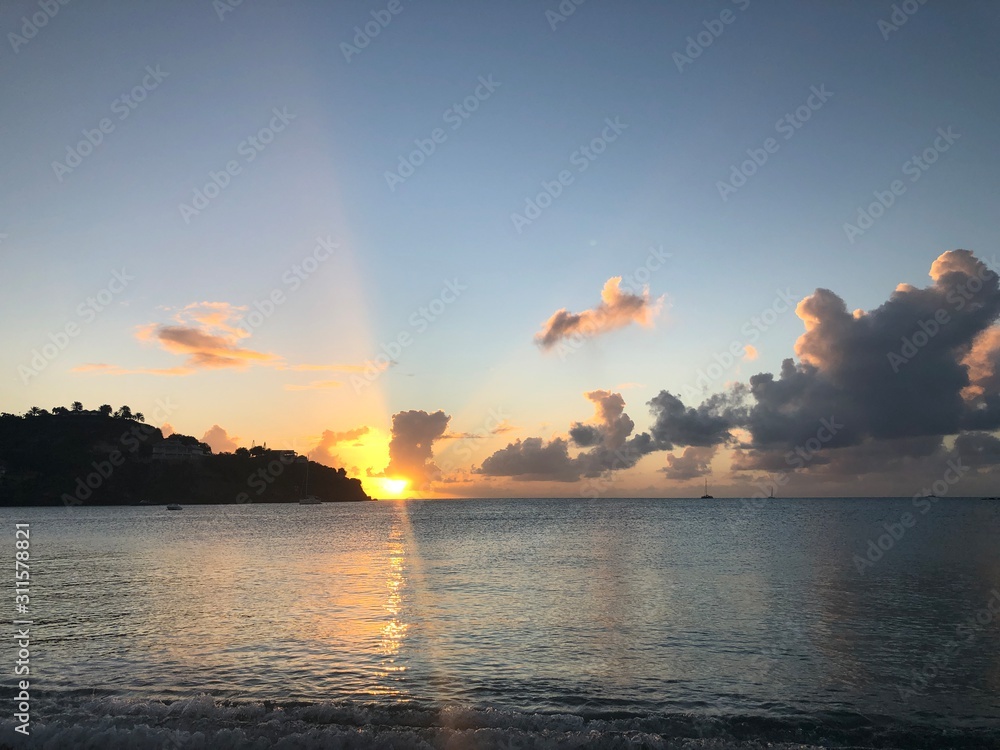 beautiful sunset in Antigua beautiful sunset in Antigua