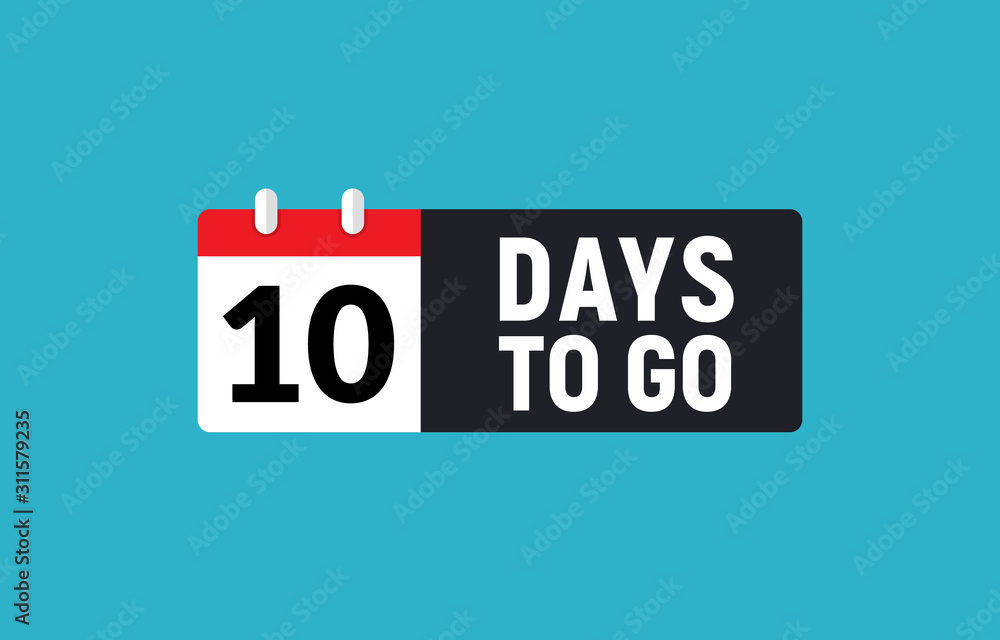 10 days to go last countdown icon. Ten day go sale price offer promo deal timer, 10 day only 10 days to go last countdown icon. Ten day go sale price offer promo deal timer, 10 day only