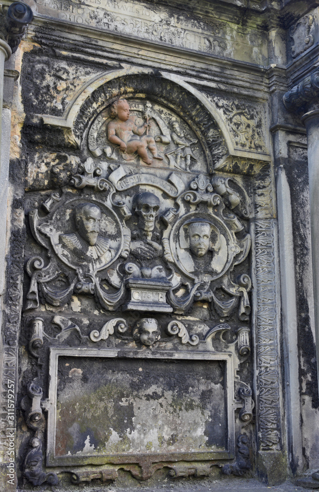 Greyfriars kirkyard - ornamented tombstone - II - Edinburgh