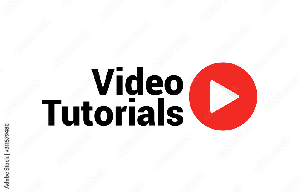 Video tutorial vector icon. Webinar training online video tutorial marketing flat media Video tutorial vector icon. Webinar training online video tutorial marketing flat media